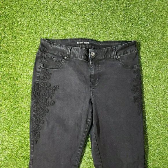 Womens Maurices Jeans 18 Short Black Straight Leg Mid Rise Regular Fit Pants - Picture 3 of 9